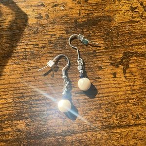 Minimalist white beaded earrings